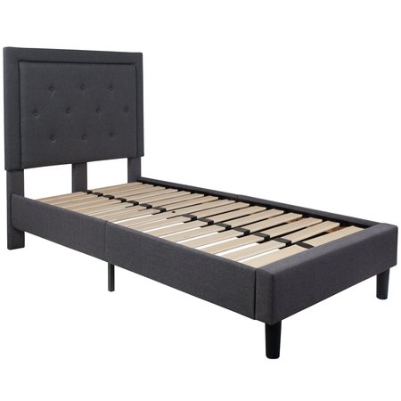 Flash Furniture Roxbury Twin Platform Bed, Dark Gray SL-BK5-T-DG-GG